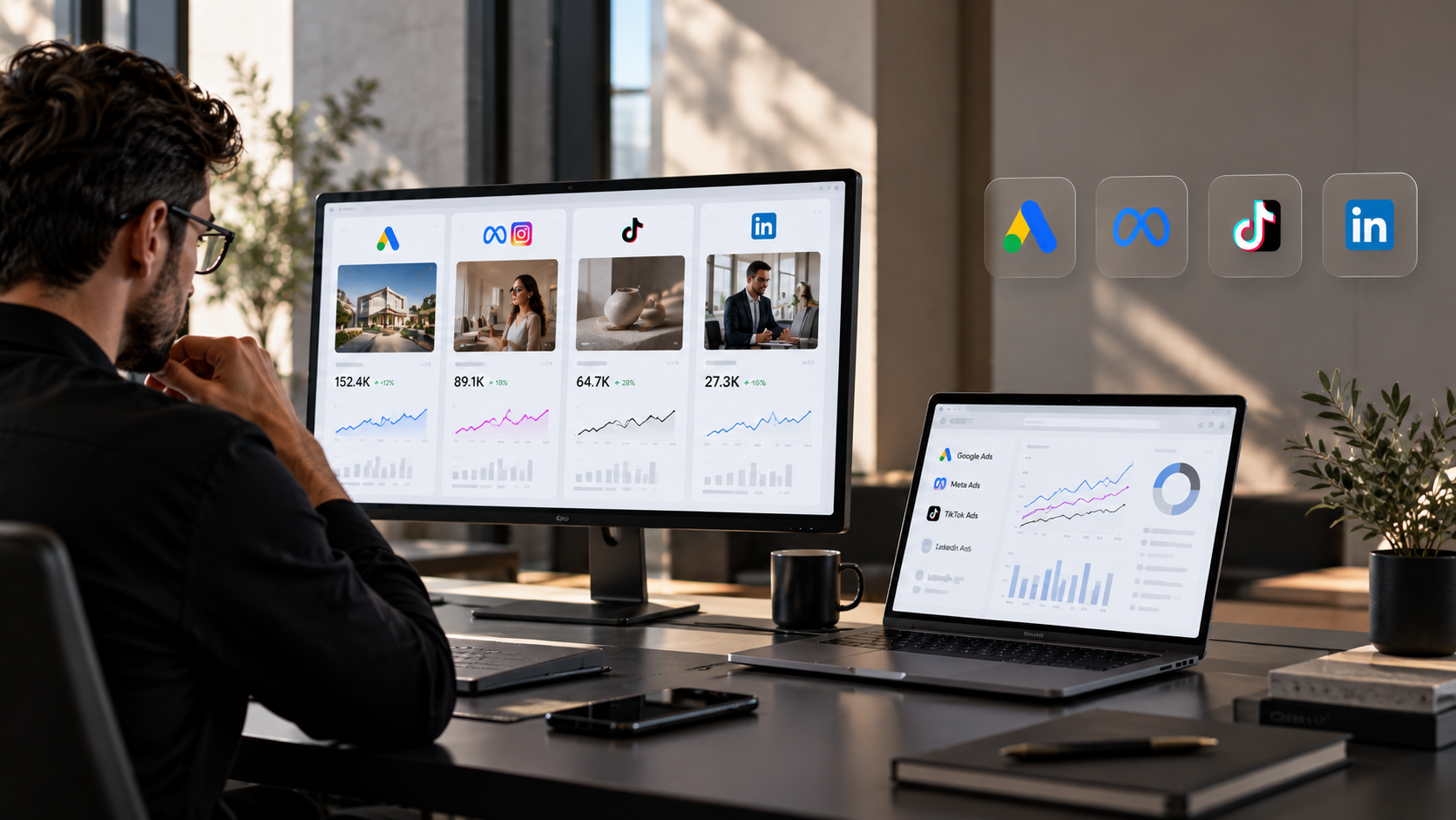 Google Ads und Meta Ads Dashboard